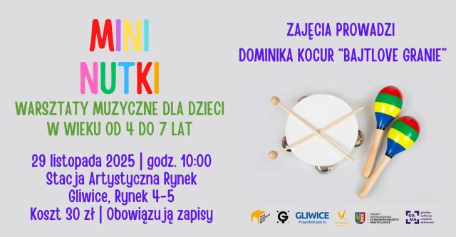 MINI NUTKI - warsztaty muzyczne dla dzieci w wieku od 4 do 7 lat