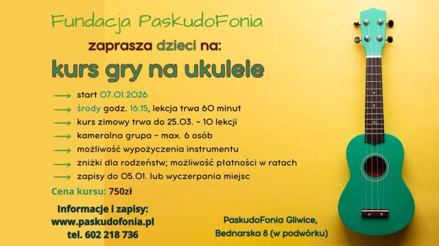Kurs gry na ukulele dla dzieci - środy 16:15