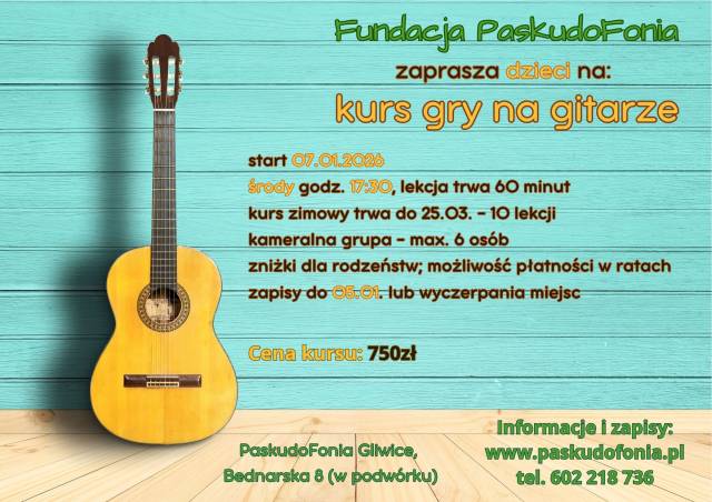 Kurs gry na gitarze dla dzieci - środy 17:30