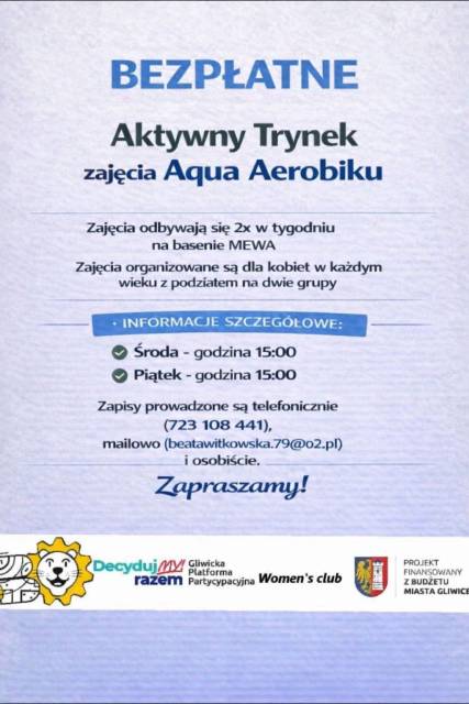 Aqua aerobik dla kobiet I Trynek I GBO 2026