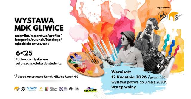 Wystawa pracowni artystycznych Młodzieżowego Domu Kultury w Gliwicach „6 < 25. Edukacja artystyczna od przedszkolaka do studenta”