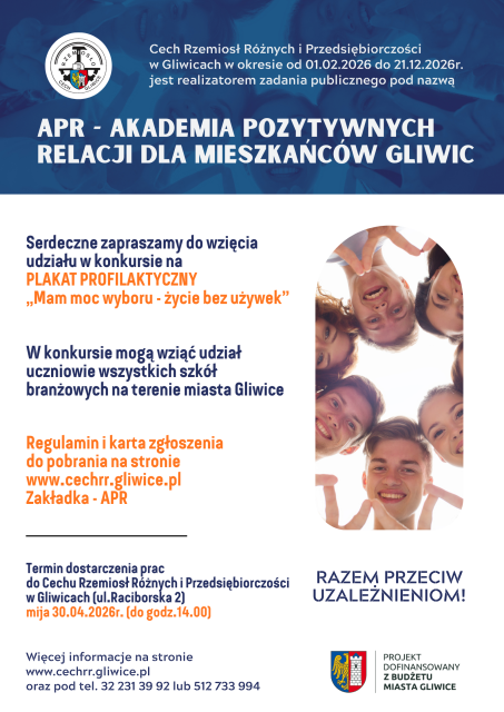 Konkurs na plakat profilaktyczny dla gliwickich szkół branżowych 