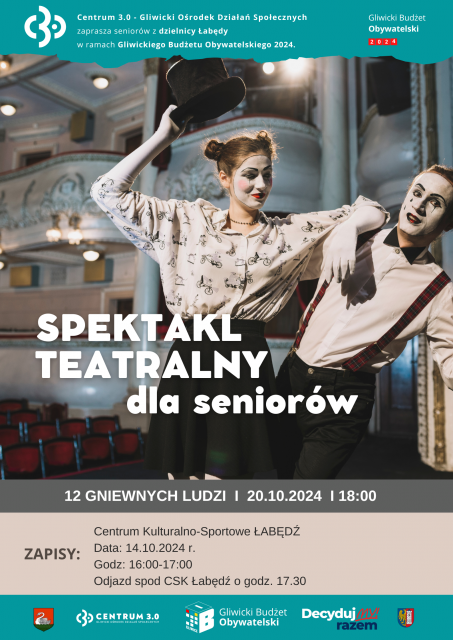 Spektakl teatralny seniorów z dzielnicy Łabędy I GBO 2024