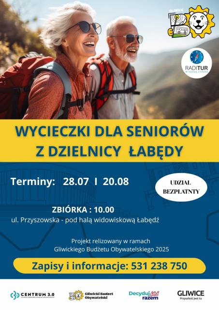 Wycieczki dla seniorów z dzielnicy Łabędy I GBO 2025