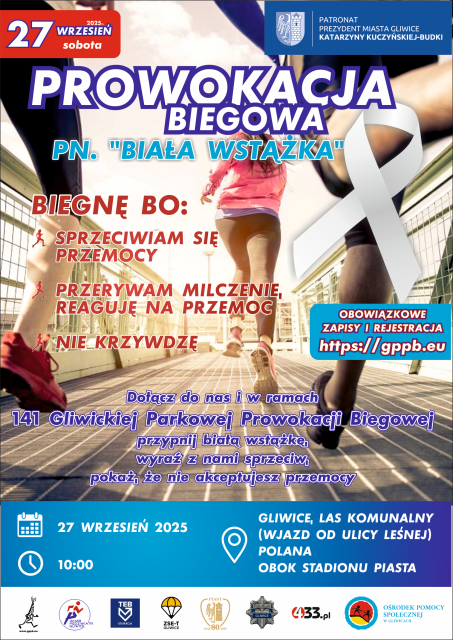 141. Gliwicka Parkowa Prowokacja Biegowa pn. "BIAŁA WSTĄŻKA"