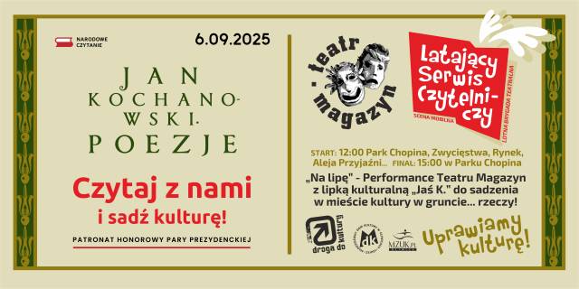 Narodowe Czytanie - Czytaj z nami i sadź kulturę!